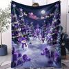 Christmas Flannel Blanket with Santa Reindeer Penguin Print  Cozy Throw for Sofa Bedroom Camping  Perfect Gift for Kids Couples