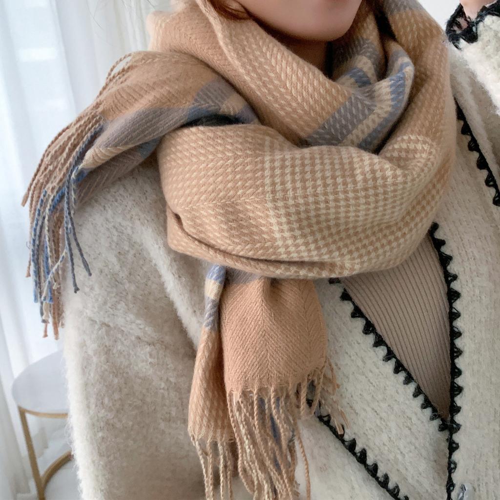 Women's Cashmere-like Plaid Scarf - Soft, Warm, and Perfect for Autumn/Winter