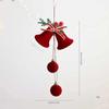 Christmas Flocked Bell Ornaments Set Nordic Style Cloth Hanging Decoration For Tree Or Window, Red Display Flocked Bell Decor