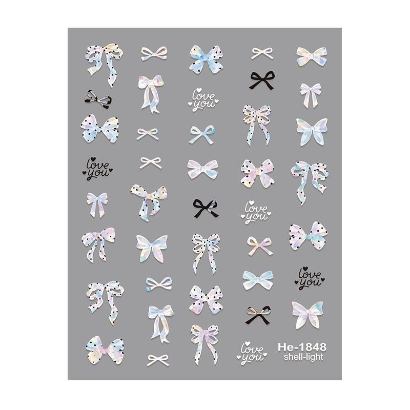 Professional Look Nail Art Stickers 5D Bow Pearl Heart for French Polka Dot Nails