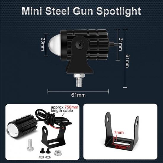 2Pcs Universal Motorcycle LED Headlamp Spot Light Dual Color For 12V ATV Scooter