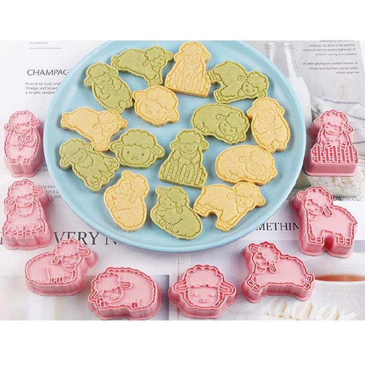 8 Pieces Cookie Cutters Sheep Shaped Biscuit Mold Kitchen Tools Plastic Material