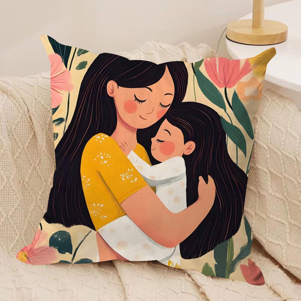 Mother'S Day Cushion Cover Pillowcase Ultra Soft Skin Friendly Fabric Cloud Like Comfort & Concealed Zipper