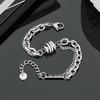 Trendy Zircon Double-Layer Bracelet For Men And Women Non Fading Titanium Steel Rotating Pendant Couple Jewelry Luxury Gift