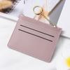 Thin Leather Coin Purse Solid Color Leather Short Wallets Vintage ID Credit Card Holder  Daily