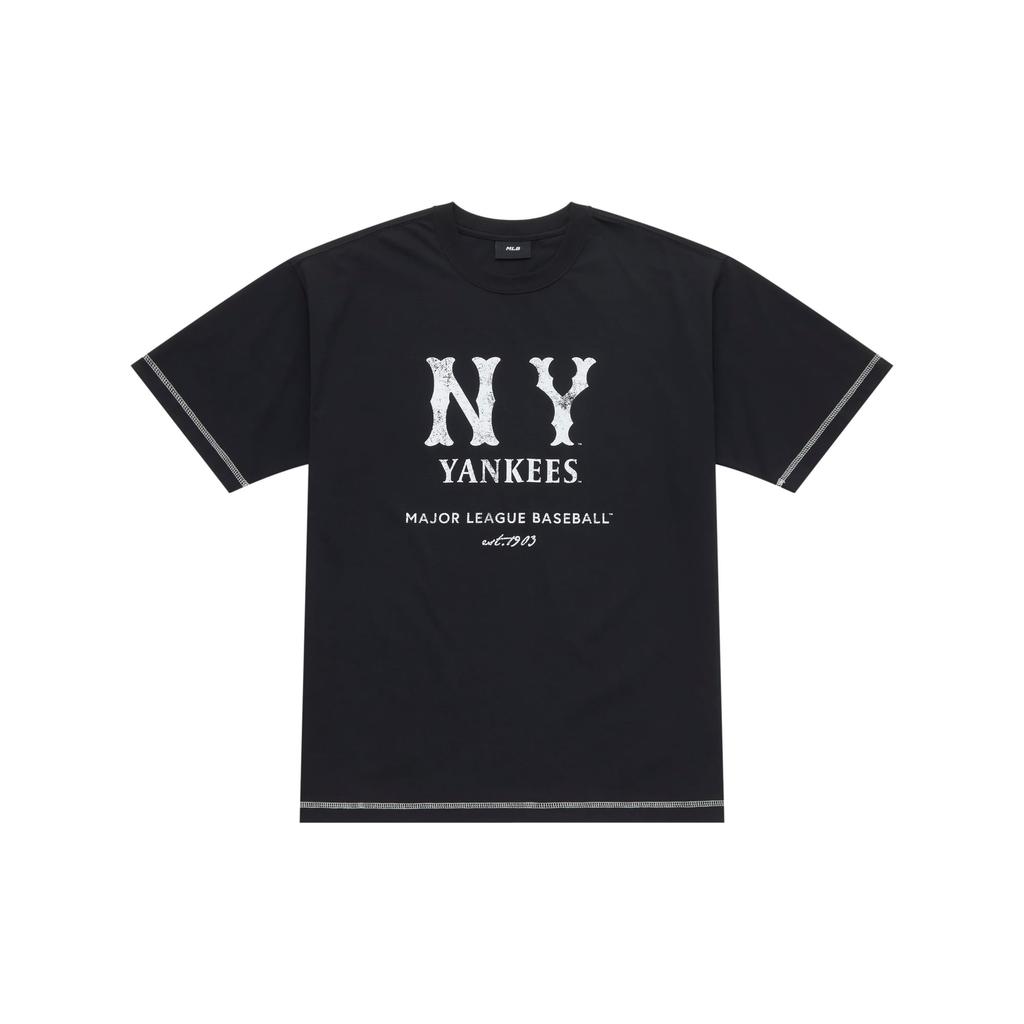 MLB New York Yankees Basic Collection SS25 T Shirt Unisex Black 3ATSB1153-50BKS