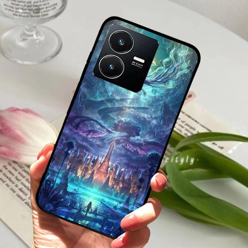 Pro Vivo Y22S 2022 Pouzdro Nárazuvzdorné Měkké TPU Silikonové Kryt Telefonu Pro Vivo Y22 Y 22 V2207 Y22S V2206 Funda Capa Kreslený Vivoy22