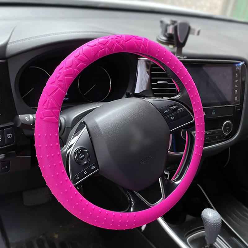 D-Shape Geometric Non-Slip Silicone Steering Wheel Cover with Sun Protection