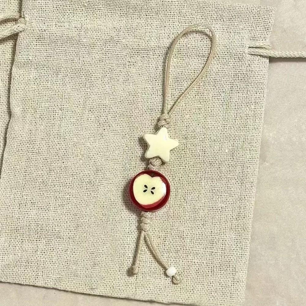 Pastel Colors Star Flower Phone Charm Ceramic Beaded Phone Lanyard Mobile Phone Strap  Women Girls