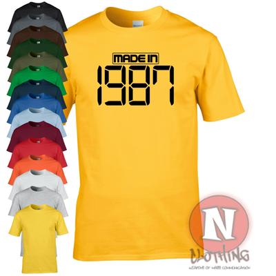 Made In 1987 TShirt Birthday Party Celebration Fancy Dress Teeshirt