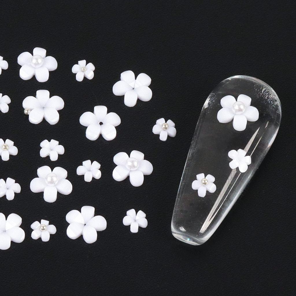3D pryskyřičné nehtové umění květiny smíšené perlové kameny kamínky dekorace pro DIY manikúra příslušenství potřeby přívěsky díly