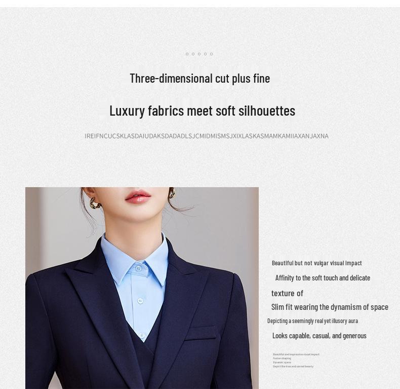 Dámský formální oblek slim fit pro rok 2024: Podzimní/Zimní Manažerské Pracovní Oblečení