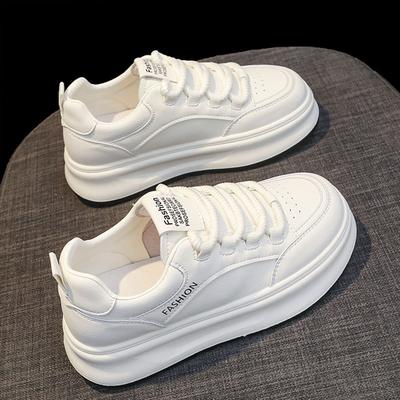 Thick Sole Heightening Summer Thin Breathable Women's Shoes Leather Little White Shoes Spring and Autumn New Casual Sports Shoes Board Shoes