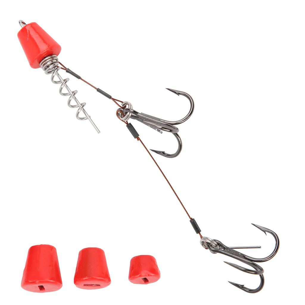 Tragbare Angel Stahlseil Angelvorfächer mit Drillingen Angelhaken Köder Set Zubehör