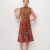 Women's Casual Printed Skirt, Floral Skirt, Trendy Temperament, A-line Skirt, Elastic Mid-length Skirt