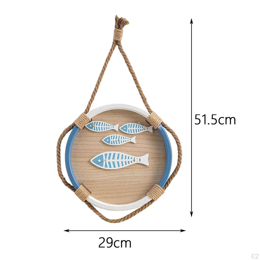 Key Holder for Wall Home Decor Ornaments Mediterranean Style Wood Craft Art