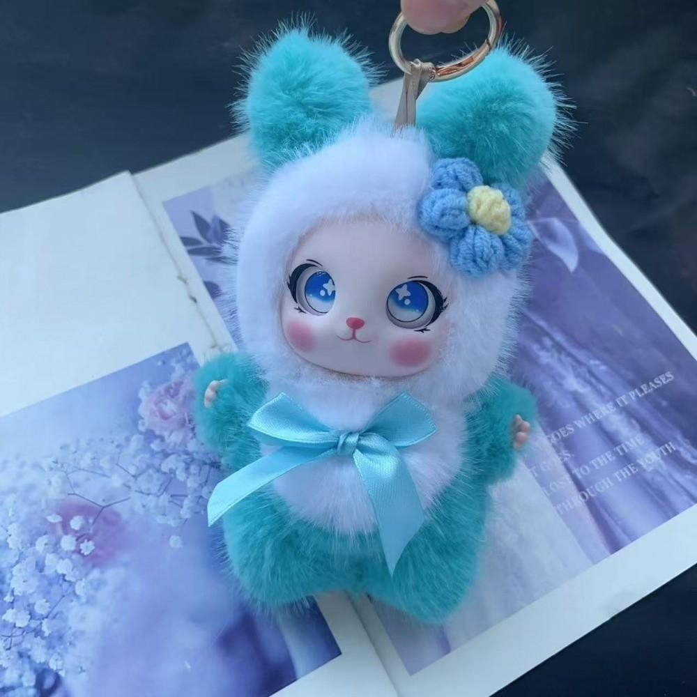 Ornaments Rabbit Doll Figures Big Ear with Flower Bunny Plush Doll Pendant Lady/Girls