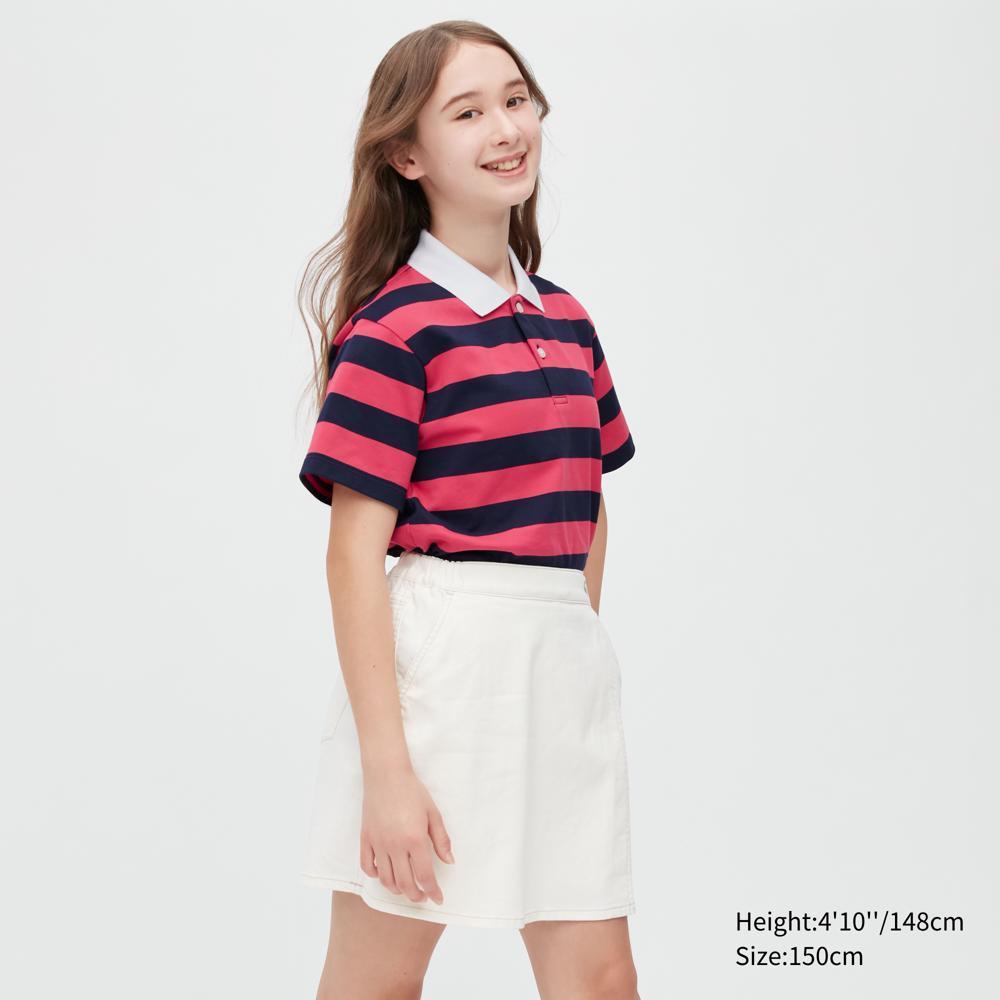 

UNIQLO KIDS Рубашка поло из сухого пике в полоску с коротким рукавом