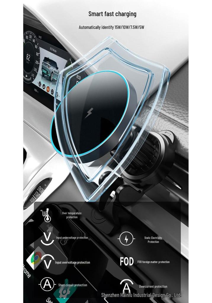 Magnetic Wireless Car Charger & Phone Holder for Apple Devices