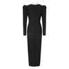New long-sleeved bandage dress temperament elegant lapel lace split dress