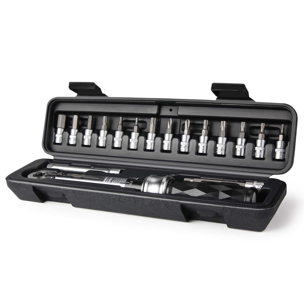 Chave de Torque para Bicicleta CXWXC 15 Anel de Bloqueio de Extensão para Bicicletas de Estrada Conjunto, 6,35mm (1/4 ") Chave de torque, 1-25N.m, Pontas, Adaptador, Tipo, Pré-definido, (CX-210)