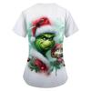 Women's Christmas Printing Uniform Work Uniform V-Neck Pocket Protective Work Uniform