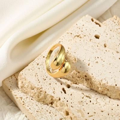 Women Ring Open Adjustable Irregular Electroplated Solid Color Stainless Metal Birthday Gift Commute Knuckle Ring Finger Jewelry