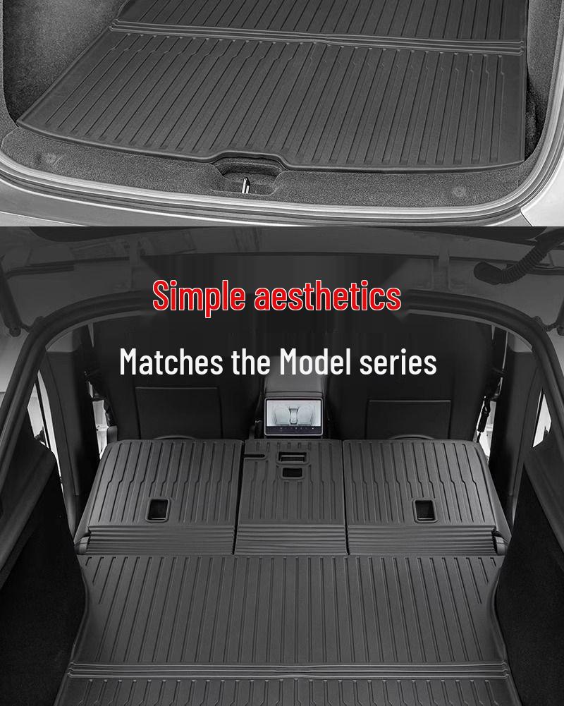 25 Tesla Trunk Integrated Mat for Model Y/3: New Version Rear Trunk Mat & Backrest Pad