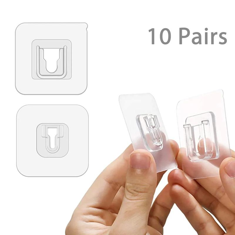 

10/20 Pairs Strong Sticky Hung Double Sided Patch Hook Buckle Transparent Adhesive Wall Hooks Cup Sucker