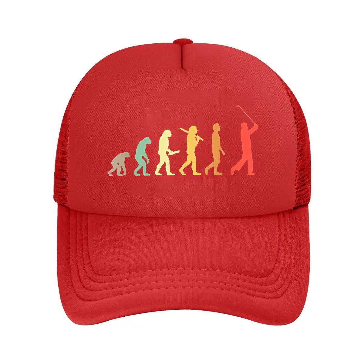 “Golf Evolution Sport, Humor Design” Mesh Baseball Cap One Size