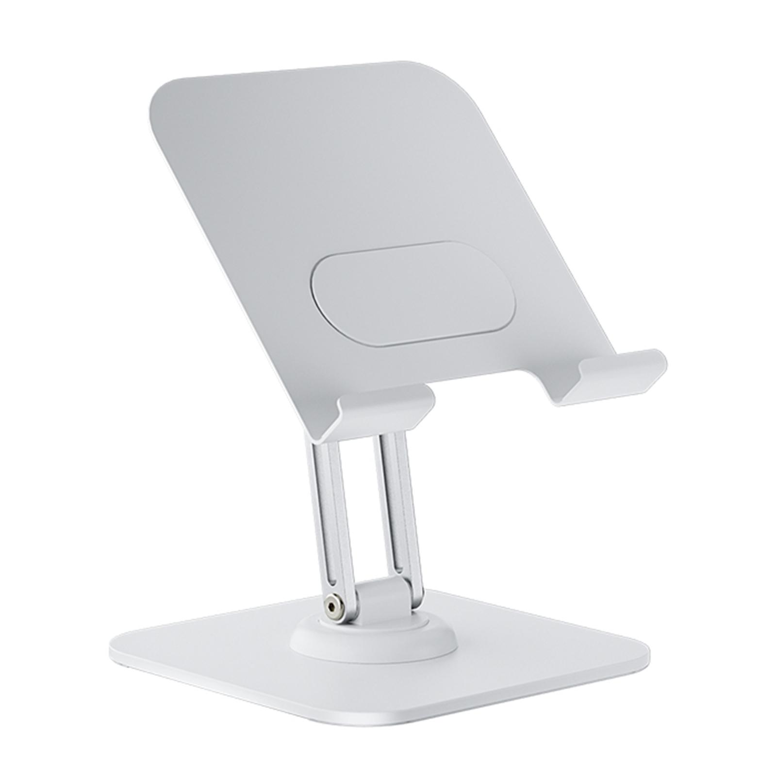 

Тримач для настільного телефону, планшета, обертовий на 360° з алюмінієвого сплаву, нековзка основа, регульована висота, підставка для телефону білий