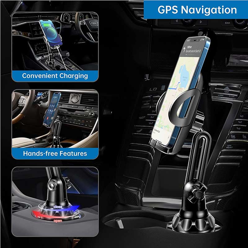 Universal Car Qi 15W Wireless Charger Cup Mobile Phone Holder Mount Automatic Infrared Smart Sensor Clamping Mount Universal Car