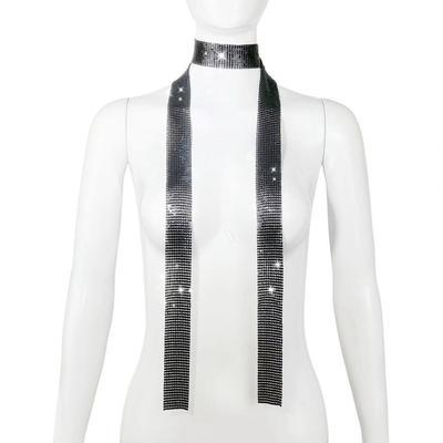 Aluminum Sequin Scarf Necklace Men Women Lightweight Sparkling Design Collar Necklace Decorative Accessory