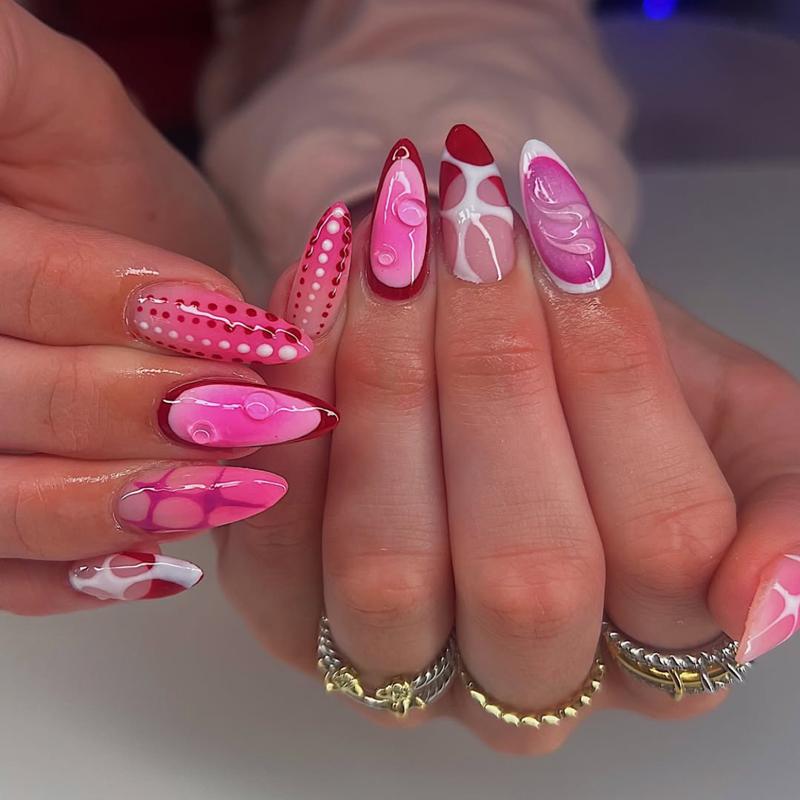 INS Hot Selling Accept Customization Duck Shape Artificial Fingernails Manicure False Nails with Glue Stickers Press on Nails