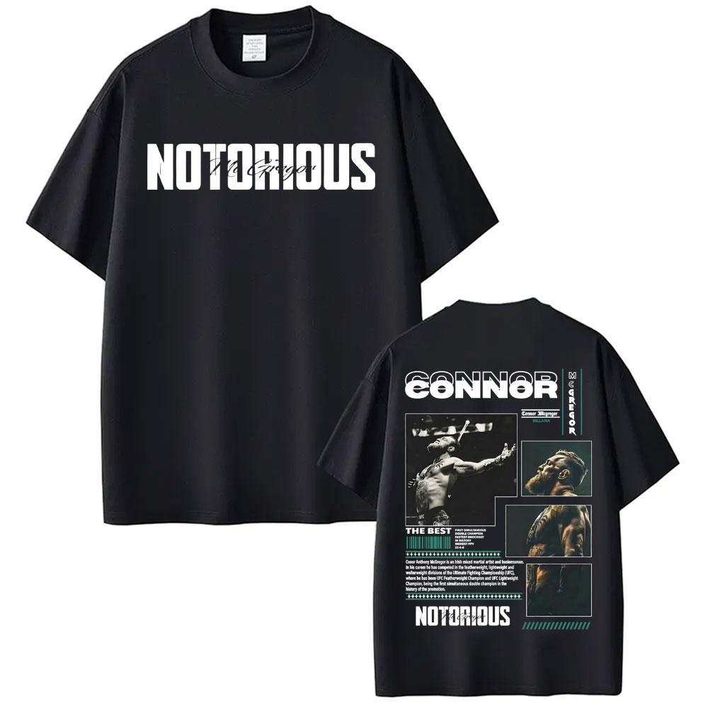 Maglietta Grafica Limitata Connor Mcgregor The Notorious Unisex Moda Donna Retro Classico T-shirt Casual Cotone Oversize T-shirt
