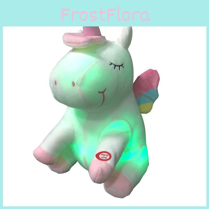 Light Led Rainbow Unicorn Fur Toy Cute Cartoon Girl Children Birthday Gifts