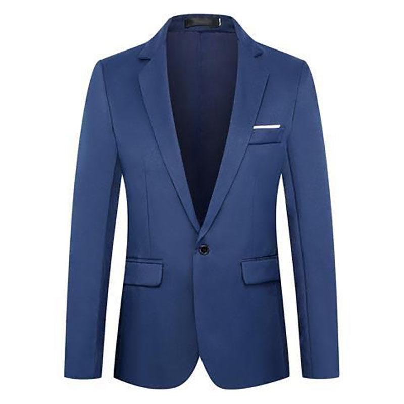 Autumn Fashion Slim Fit Men's Suit Long Sleeve Solid Color Lapel Outwear Anti-wrinkle Casual Business Suit Versatile Male Suit