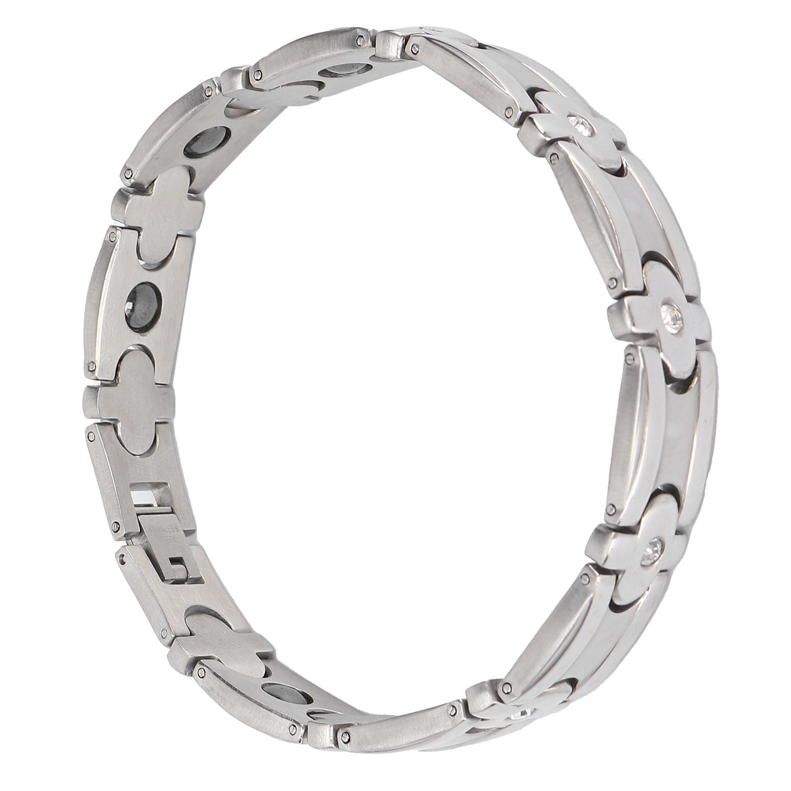 

Unisex Magnetic Therapy Bracelet Pain Fatigue Relief Titanium Steel Magnetic Bracelet Silver