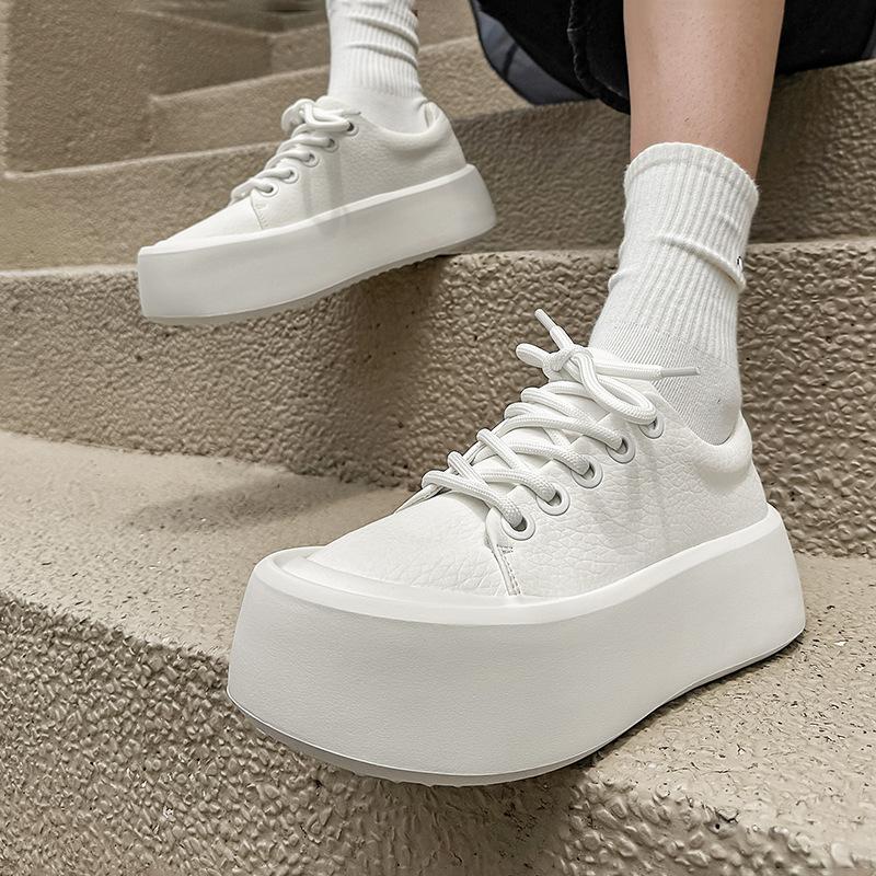 Niche Trend Design,thick Soled Height Increasing Men Shoes, White Shoe Platform Shoes Men White Sneakers Shoes Zapatos