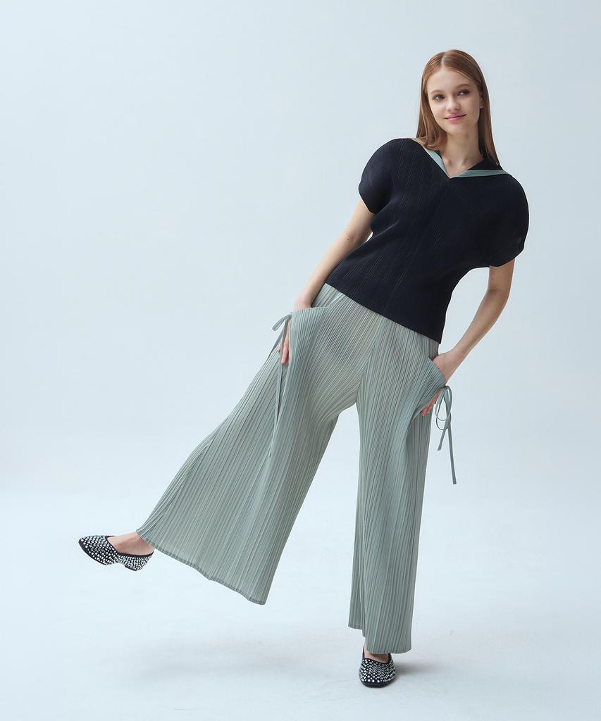 Waiowai Side Strap Pleated Wide Pants_3Colors