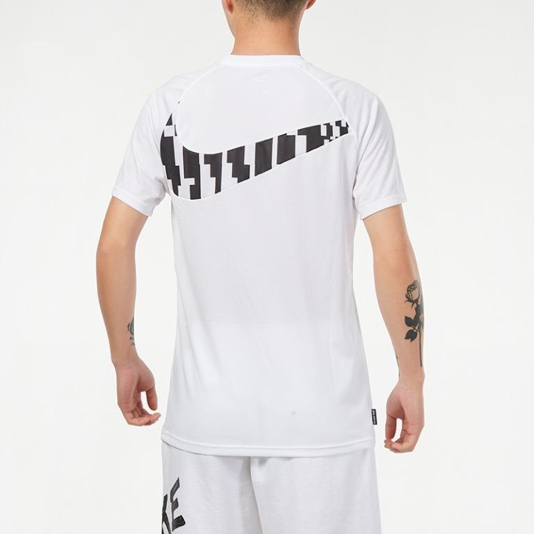 Nike Dri-FIT Academy Printed Quick-Dry Short Sleeve T-Shirt Men Tops White CZ0983-100