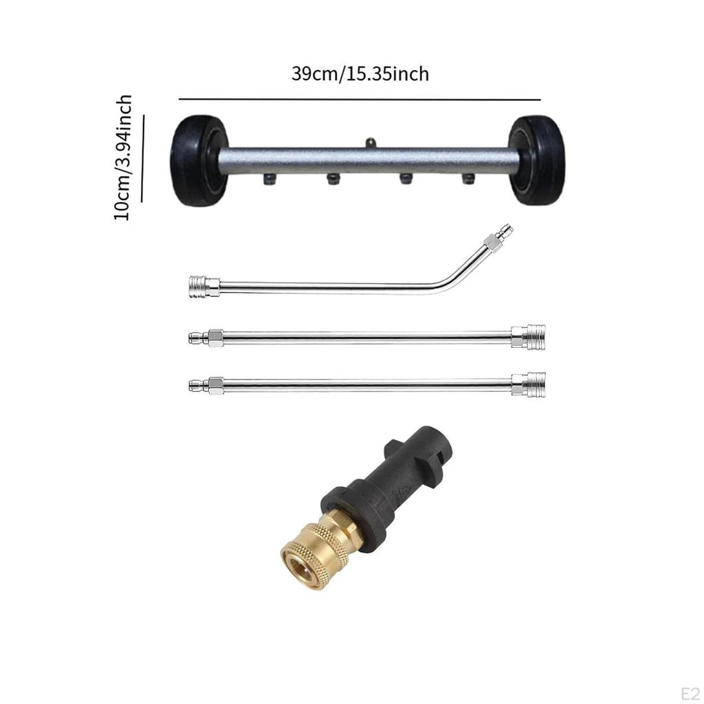Pressure Washer 4000 PSI 4 Hole Nozzle with 3 Extension Rods Underbody Car Wash Water Broom