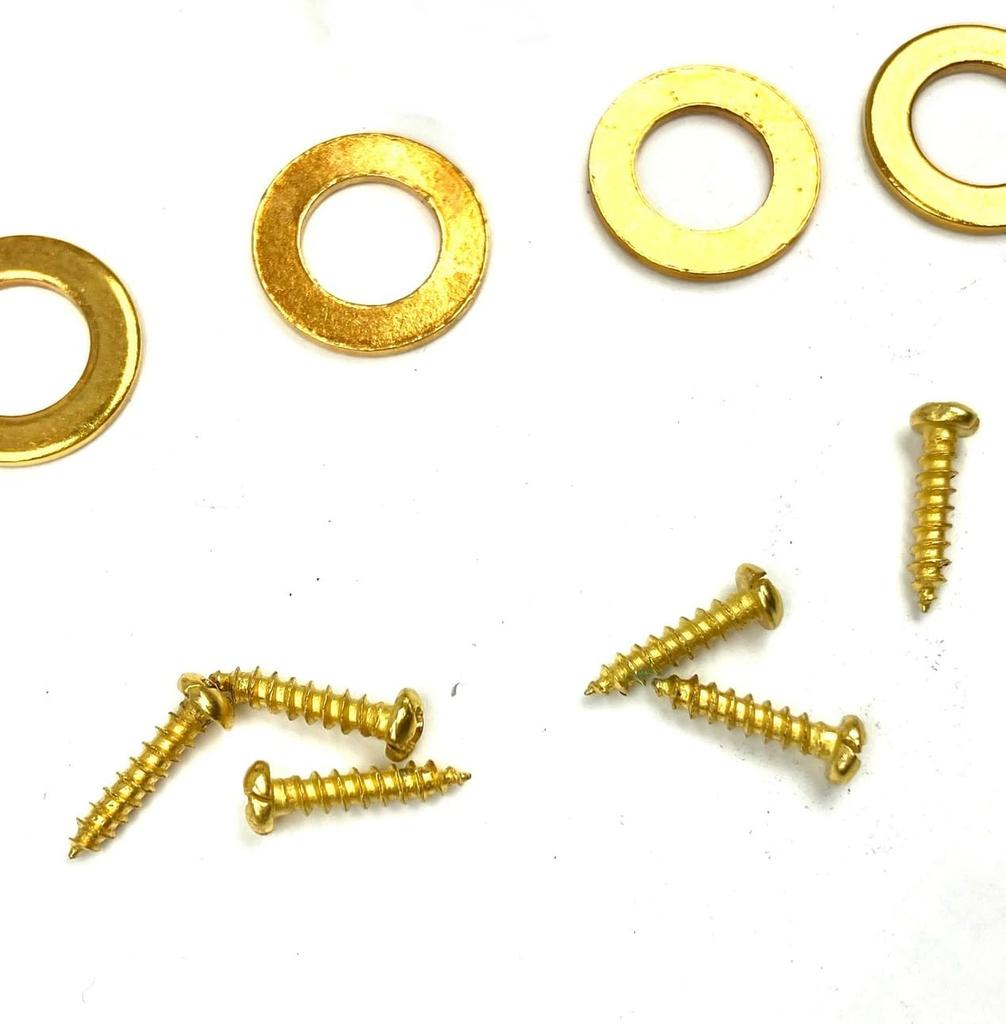 Acoustic Guitar Tuning Set of 6 Fishtail Gold Pegs, (3L + 3R), Metal, (3L + 3R)