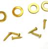 Acoustic Guitar Tuning Set of 6 Fishtail Gold Pegs, (3L + 3R), Metal, (3L + 3R)