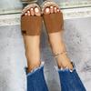 New Solid Summer Wedge Plus Size Women's Fashion Sandals for Women's One-Line Wear