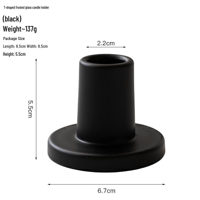 Transparent T-Shaped Glass Candlestick for Home, Living, and Dining Room Decoration