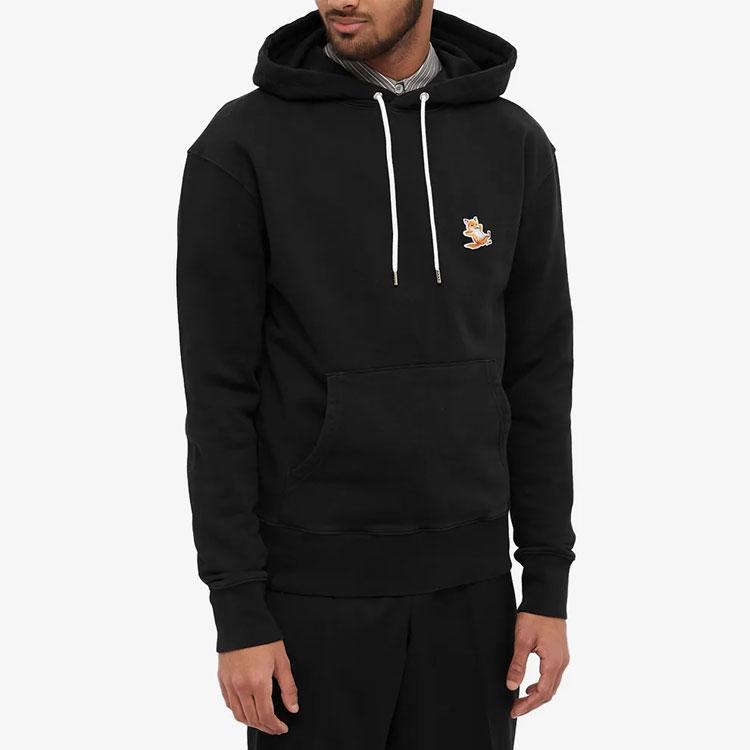 Maison Kitsune Ss22 Logo Fox Embroidery Drawstring Hoodie Unisex Hoodies Black IU00355KM0001-P199