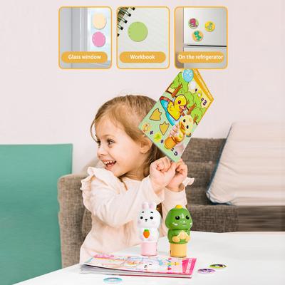 Sticker Stamper Set 100-Page Cute Pattern Stickers Arts And Crafts Fidget Toy Collectible Cartoon Character