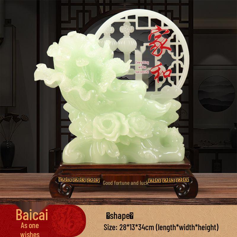 Prosperous Jade Cabbage Ornament - Home & Living Room Decoration