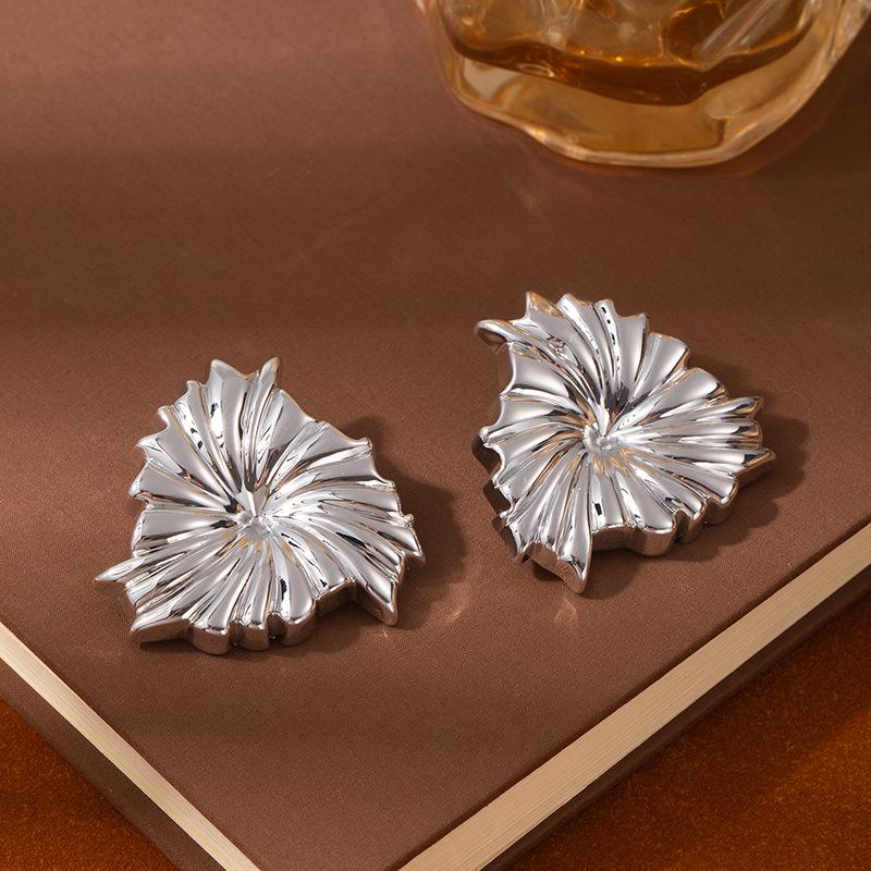 Exaggerated Floral Petal Earrings: Multi-layered Niche Design with a European & American Style